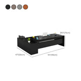 L-Shape Executive Desk with Exterior Shelf and Cabinet #size