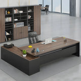 L-Shape Executive Desk with Exterior Shelf and Cabinet Image - 3