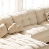 L-Shape Fabric Stain Resistant Beige Large Sectional Sofa Image - 4