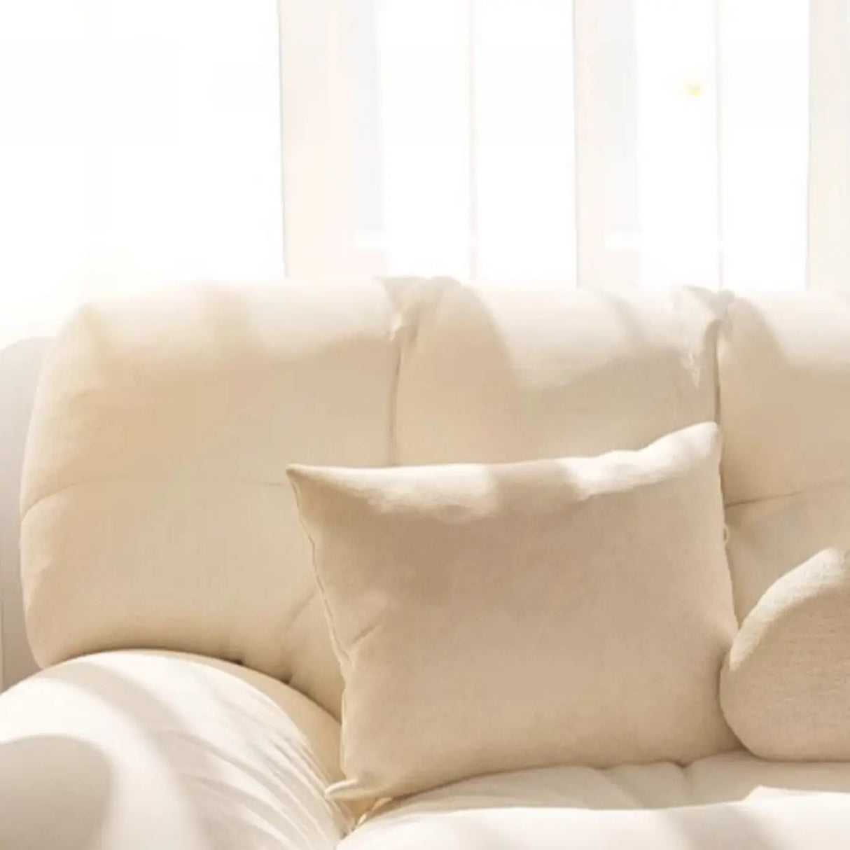 L-Shape Fabric Stain Resistant Beige Large Sectional Sofa Image - 7