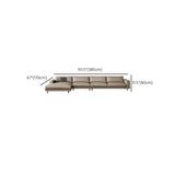 L-Shape Leather Stationary Cushion Back Sectional Sofa Image - 19