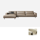 L-Shape Leather Stationary Cushion Back Sectional Sofa Image - 5
