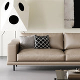 L-Shape Leather Stationary Cushion Back Sectional Sofa Image - 14