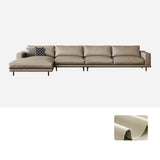 L-Shape Leather Stationary Cushion Back Sectional Sofa Image - 7