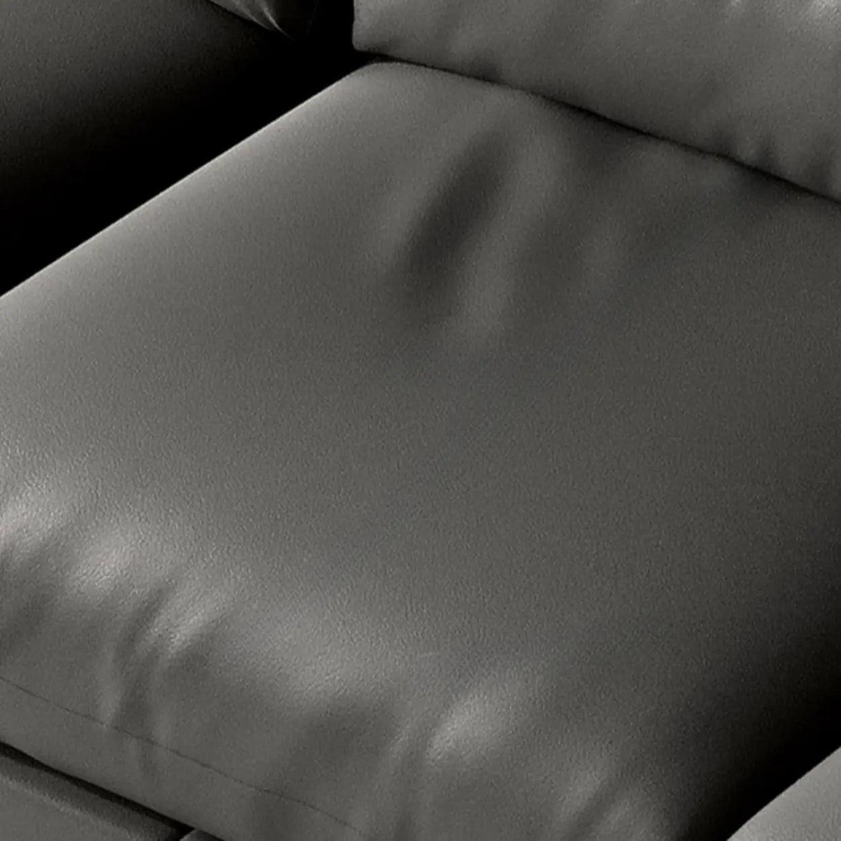 L-Shape Leather Storage Included Black 5-Seater Sofa Chaise Image - 12