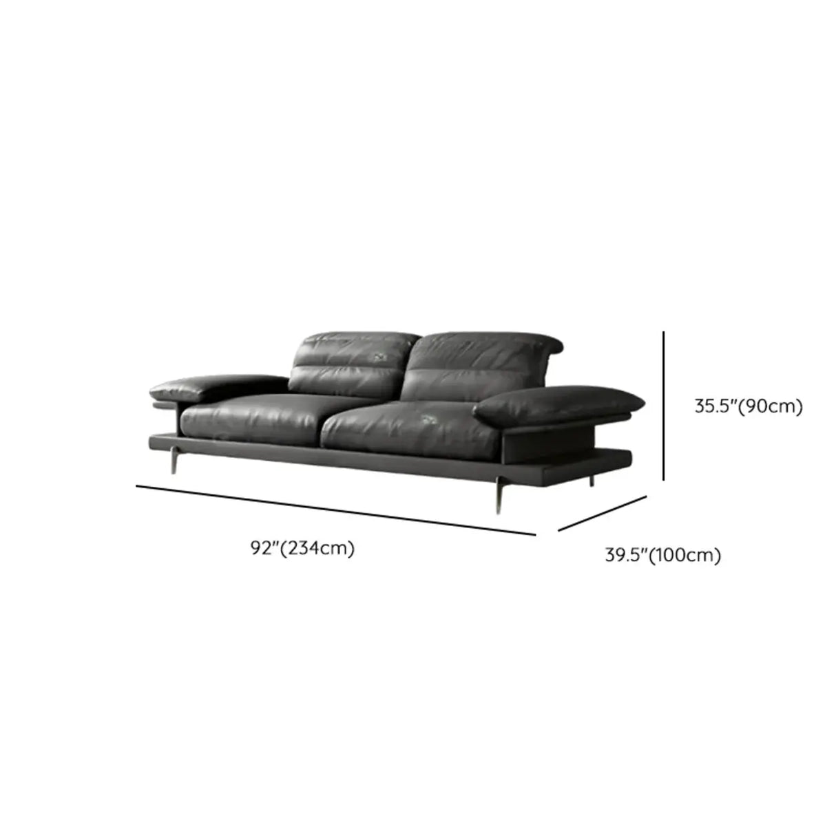 L-Shape Leather Storage Included Black 5-Seater Sofa Chaise Image - 15