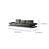 L-Shape Leather Storage Included Black 5-Seater Sofa Chaise Image - 16