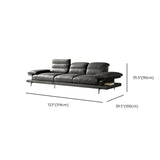 L-Shape Leather Storage Included Black 5-Seater Sofa Chaise Image - 17