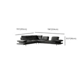 L-Shape Leather Storage Included Black 5-Seater Sofa Chaise Image - 18