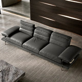 L-Shape Leather Storage Included Black 5-Seater Sofa Chaise Image - 6