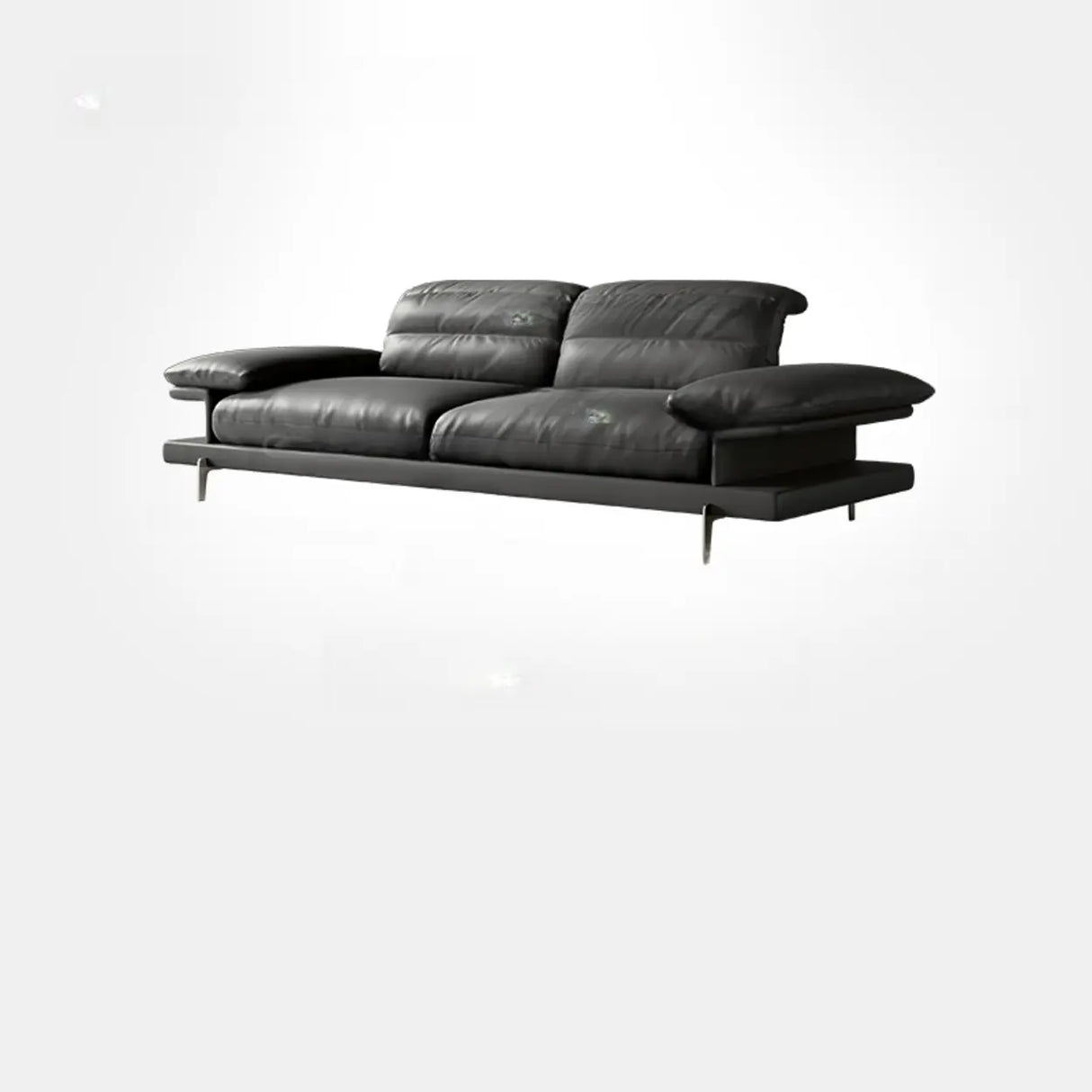 L-Shape Leather Storage Included Black 5-Seater Sofa Chaise Image - 7