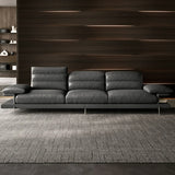 L-Shape Leather Storage Included Black 5-Seater Sofa Chaise Image - 8