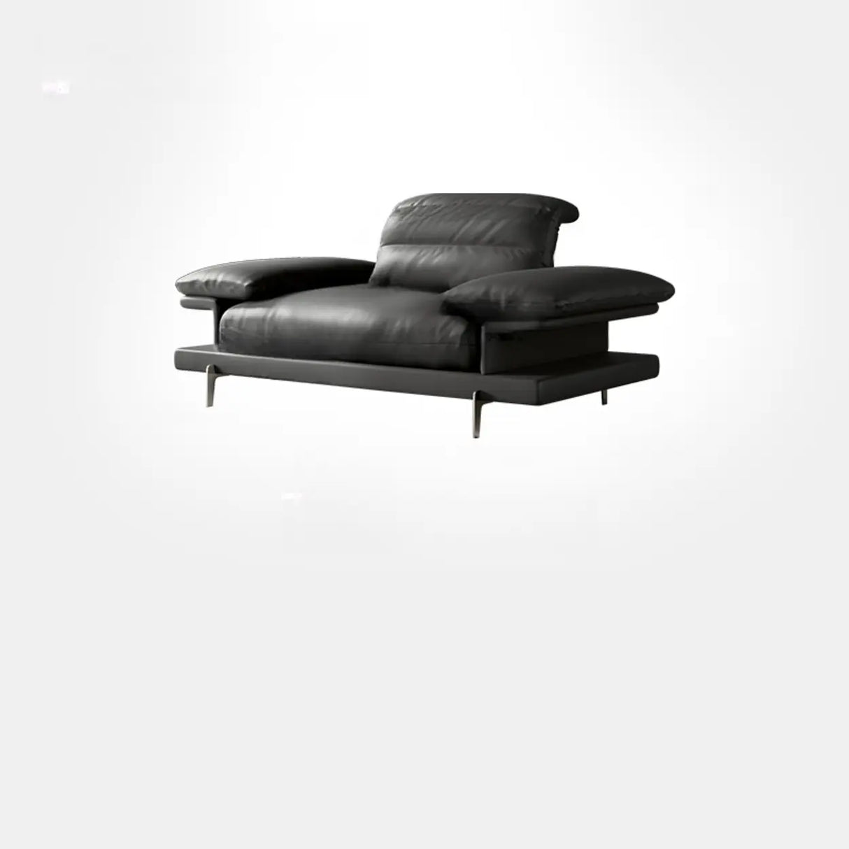 L-Shape Leather Storage Included Black 5-Seater Sofa Chaise Image - 9