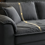 L-Shape Velvet Dark Grey Large Recliner Relaxation Sofa Image - 11