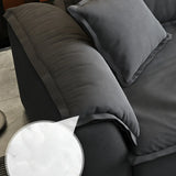 L-Shape Velvet Dark Grey Large Recliner Relaxation Sofa Image - 12