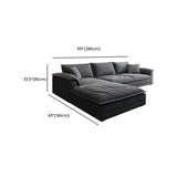 L-Shape Velvet Dark Grey Large Recliner Relaxation Sofa #size