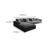 L-Shape Velvet Dark Grey Large Recliner Relaxation Sofa Image - 20