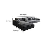 L-Shape Velvet Dark Grey Large Recliner Relaxation Sofa Image - 22