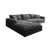L-Shape Velvet Dark Grey Large Recliner Relaxation Sofa Image - 5