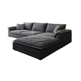 L-Shape Velvet Dark Grey Large Recliner Relaxation Sofa Image - 7