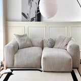 L-Shape Velvet Gray Large Relaxation Sectional Sofa Image - 1