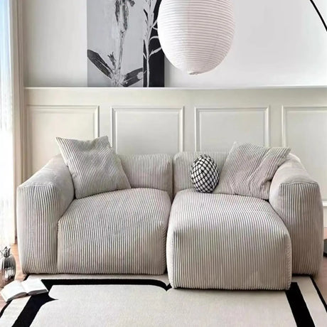 L-Shape Velvet Gray Large Relaxation Sectional Sofa Image - 1