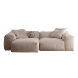 L-Shape Velvet Gray Large Relaxation Sectional Sofa Image - 11