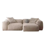 L-Shape Velvet Gray Large Relaxation Sectional Sofa Image - 12