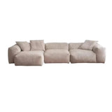 L-Shape Velvet Gray Large Relaxation Sectional Sofa Image - 14