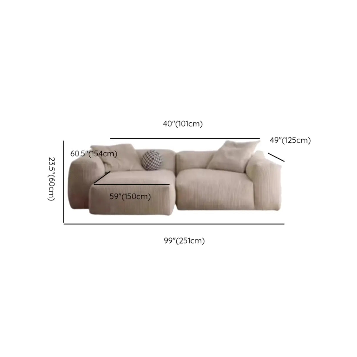 L-Shape Velvet Gray Large Relaxation Sectional Sofa Image - 16