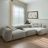 L-Shape Velvet Gray Large Relaxation Sectional Sofa Image - 3