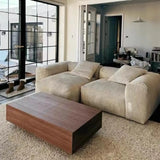 L-Shape Velvet Gray Large Relaxation Sectional Sofa Image - 5
