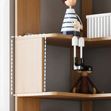 L-Shaped Modern 6-Tier Natural Wood Corner Bookcase Image - 14
