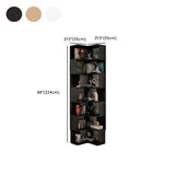 L-Shaped Modern 6-Tier Natural Wood Corner Bookcase Image - 33