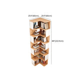 L-Shaped Modern Open Back Corner Solid Wood Bookcase Image - 24