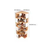 L-Shaped Modern Open Back Corner Solid Wood Bookcase Image - 28