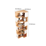 L-Shaped Modern Open Back Corner Solid Wood Bookcase Image - 29