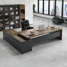 L-Shaped Walnut Computer Desk with Storage and Cabinets Image - 3