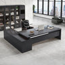L-Shaped Walnut Computer Desk with Storage and Cabinets Image - 5