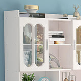 L-Shaped Wooden Writing Desk with Hutch and Drawers Image - 4