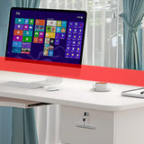 L-Shaped Wooden Writing Desk with Hutch and Drawers Image - 8