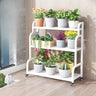 Ladder Metal Rolling 3-Tier Storage Plant Stand Gold Image - 5