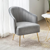 Lake Blue Dutch Velvet Sewn Pillow Back Arm Chair Image - 2