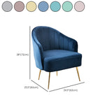 Lake Blue Dutch Velvet Sewn Pillow Back Arm Chair #size