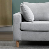 Lake Blue Flannel Square Arm Pillow Back Storage Sofa Image - 10