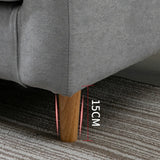 Lake Blue Flannel Square Arm Pillow Back Storage Sofa Image - 14