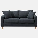 Lake Blue Flannel Square Arm Pillow Back Storage Sofa Image - 21