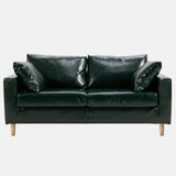 Lake Blue Flannel Square Arm Pillow Back Storage Sofa Image - 35