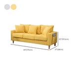 Lake Blue Flannel Square Arm Pillow Back Storage Sofa Image - 39