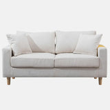 Lake Blue Flannel Square Arm Pillow Back Storage Sofa Image - 3